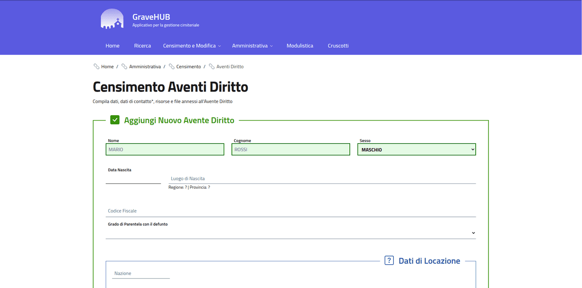 Censimento degli Aventi diritto