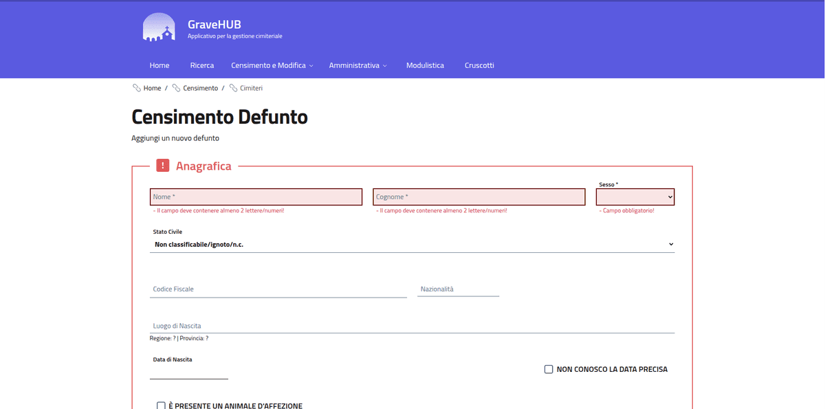 Censimento del Defunto
