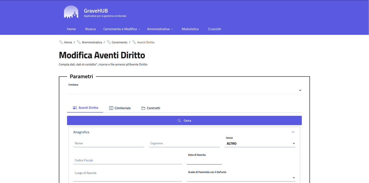 Modifica degli Aventi diritto